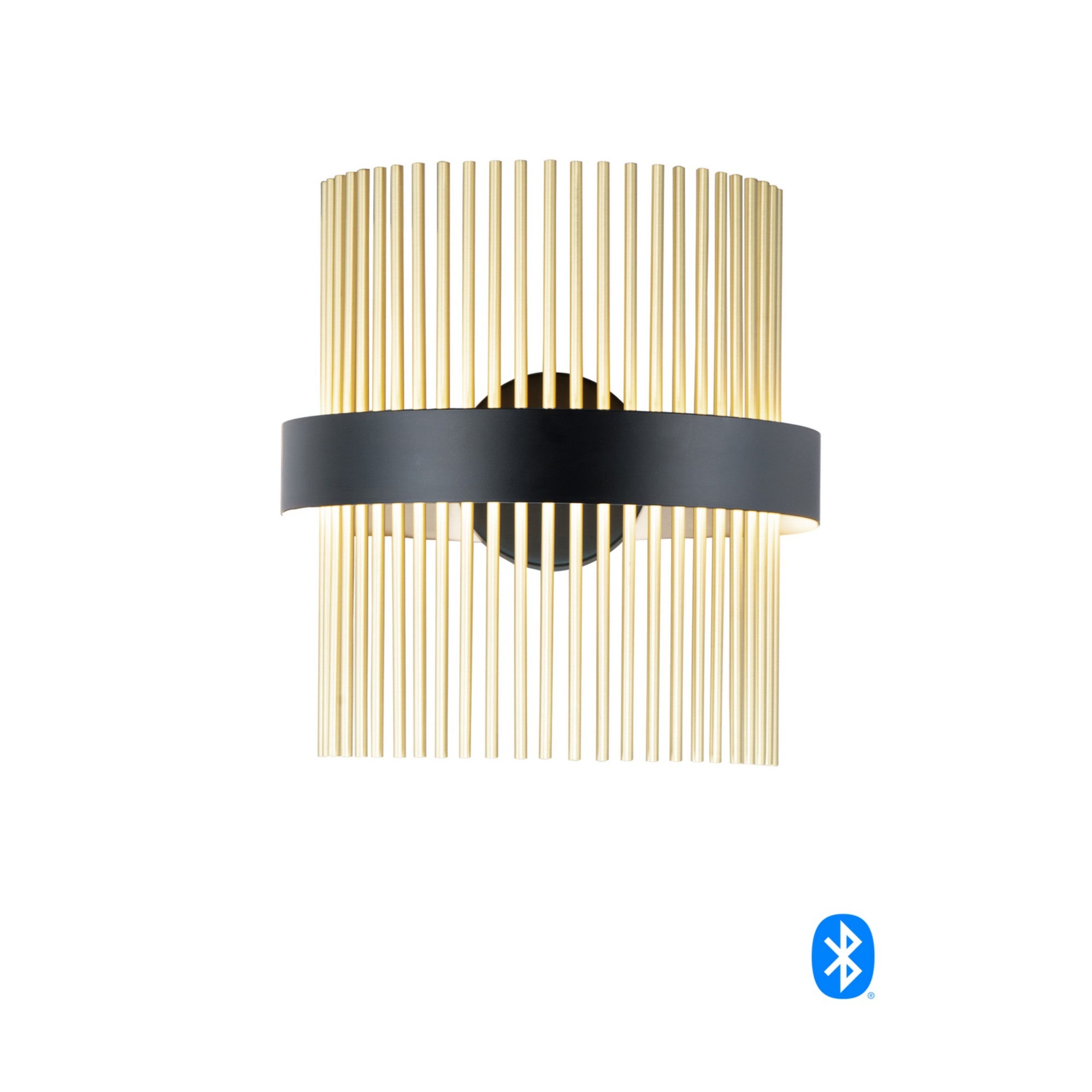 Chimes WiZ 15" LED Wall Sconce, Black & Satin Brass Finish - Bees Lighting