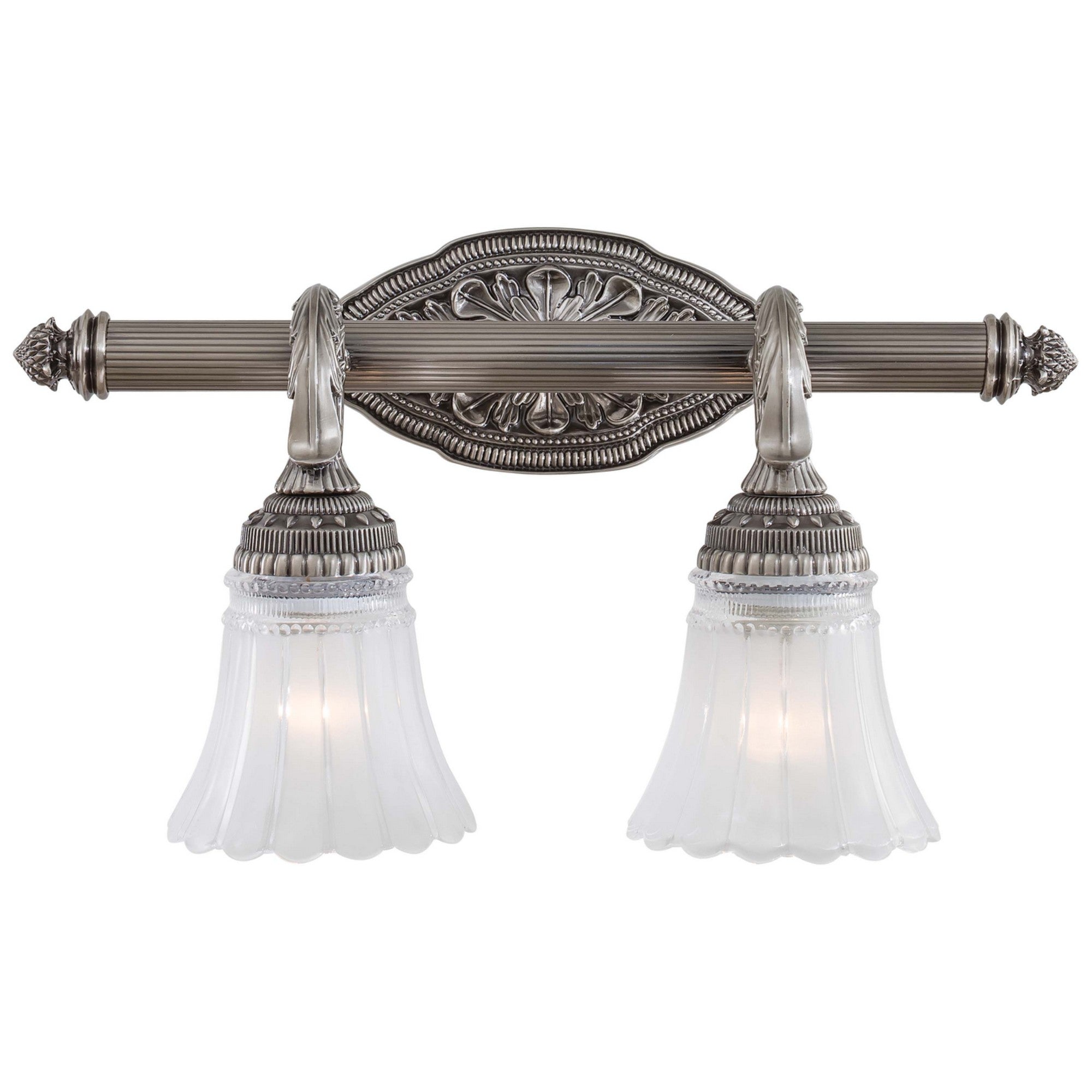 Eruopa 19" 2-Light Bath Vanity, Brushed Nickel Finish - Bees Lighting