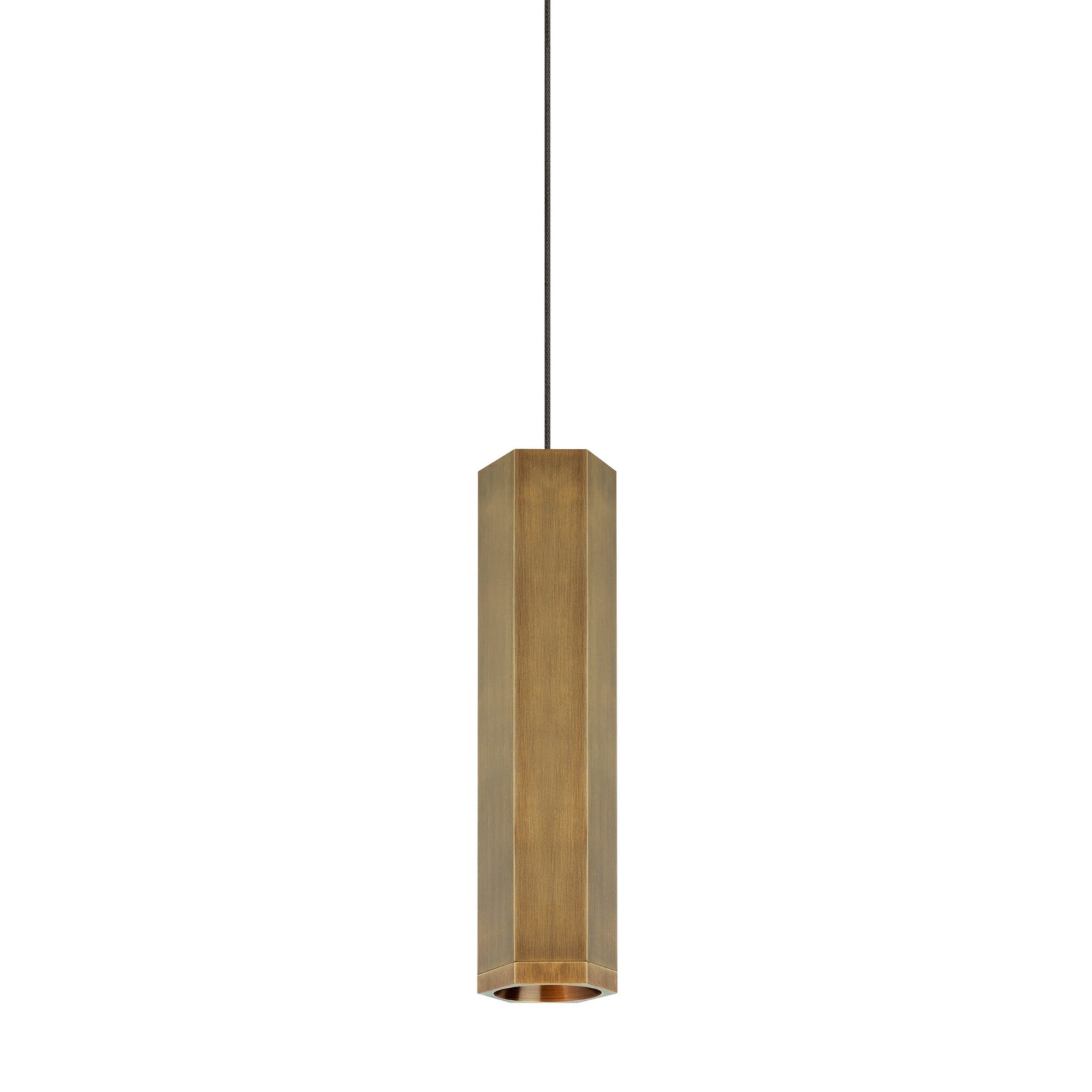 Blok Freejack LED Pendant, Aged Brass/Aged Brass Finish - Bees Lighting