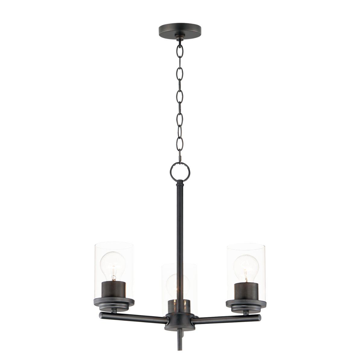 Corona 17 in. 3 Lights Chandelier with Clear Glass