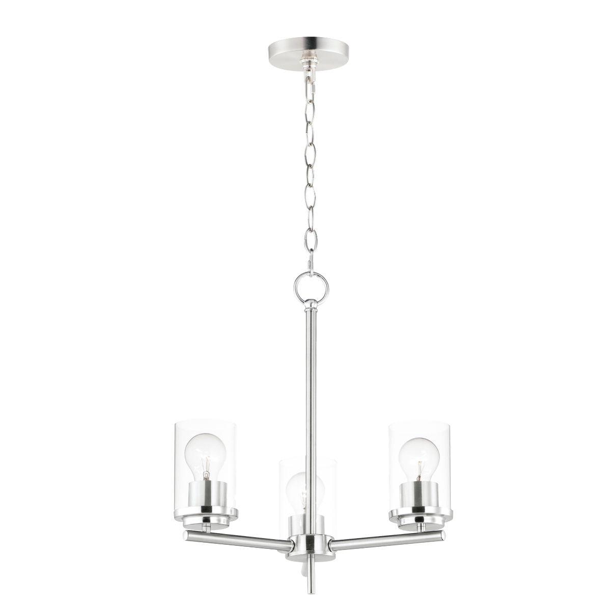 Corona 17 in. 3 Lights Chandelier with Clear Glass