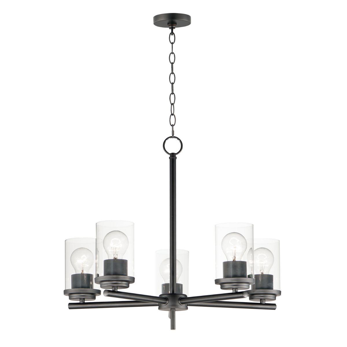 Corona 22 in. 5 Lights Chandelier with Clear Glass