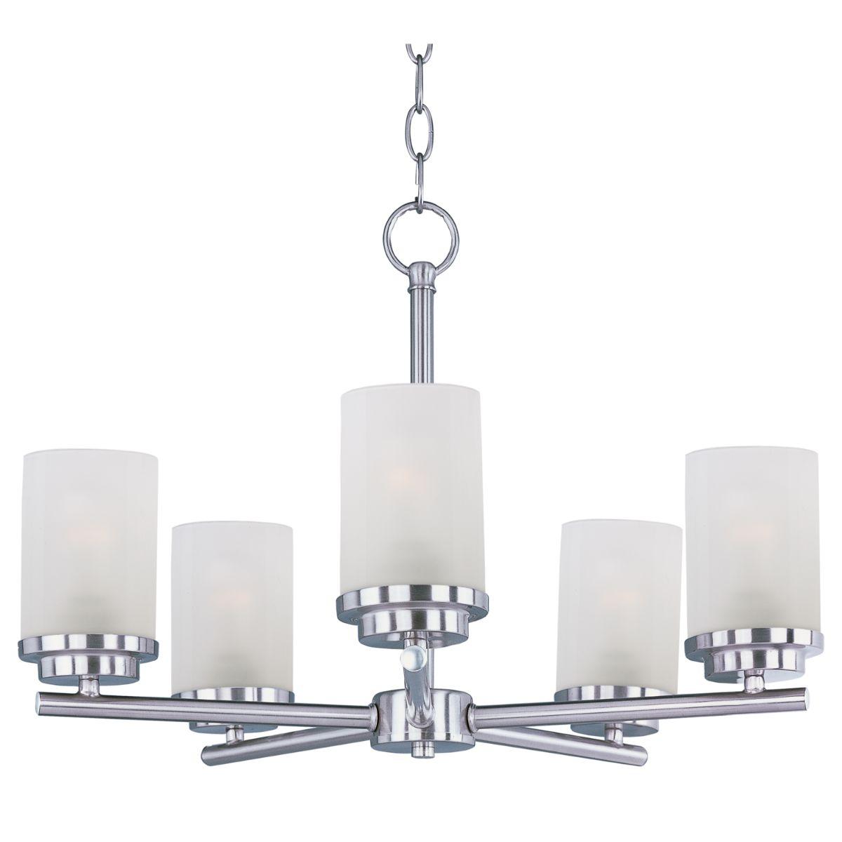 Corona 22 in. 5 Lights Chandelier with Frosted Glass