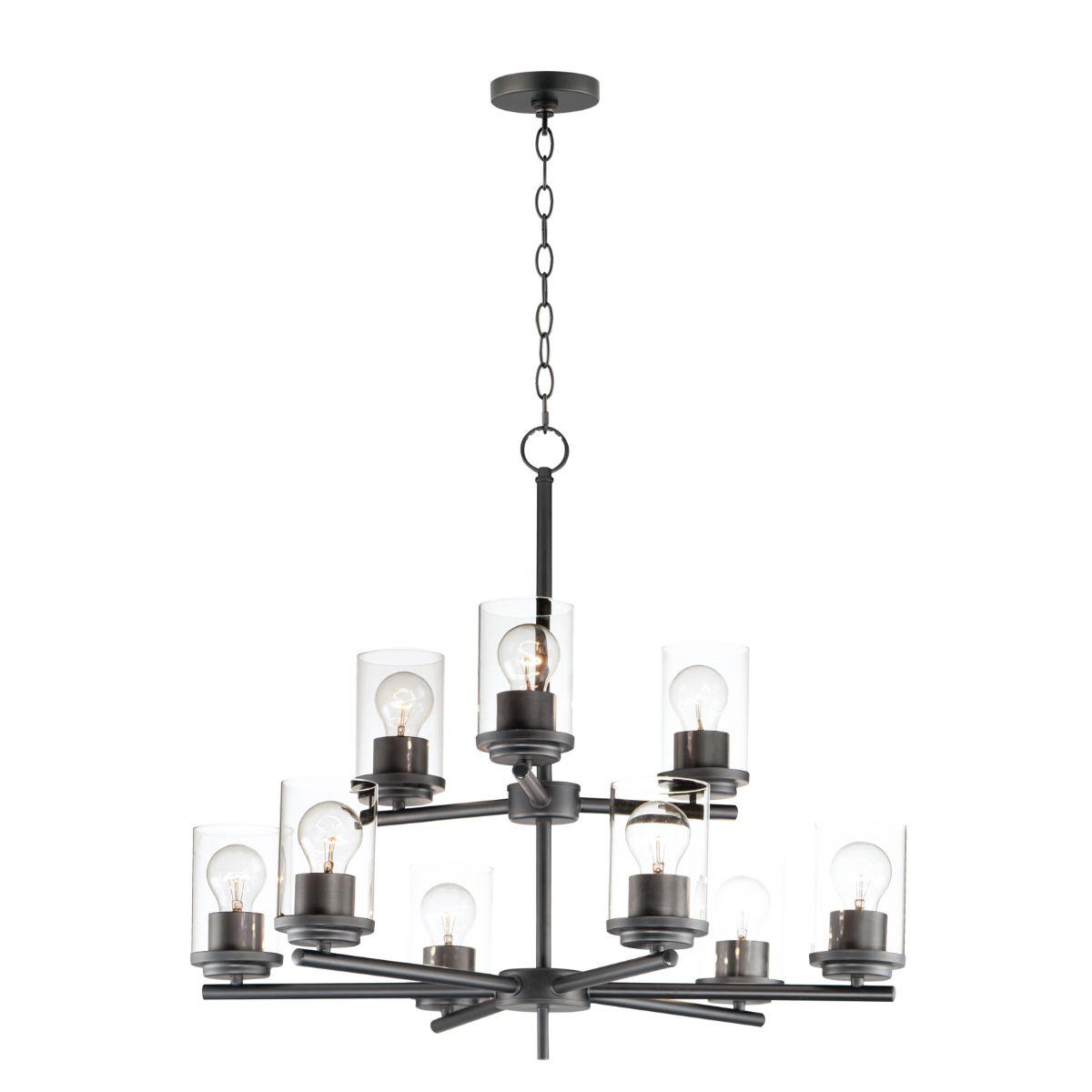 Corona 28 in. 9 Lights Chandelier with Clear Glass
