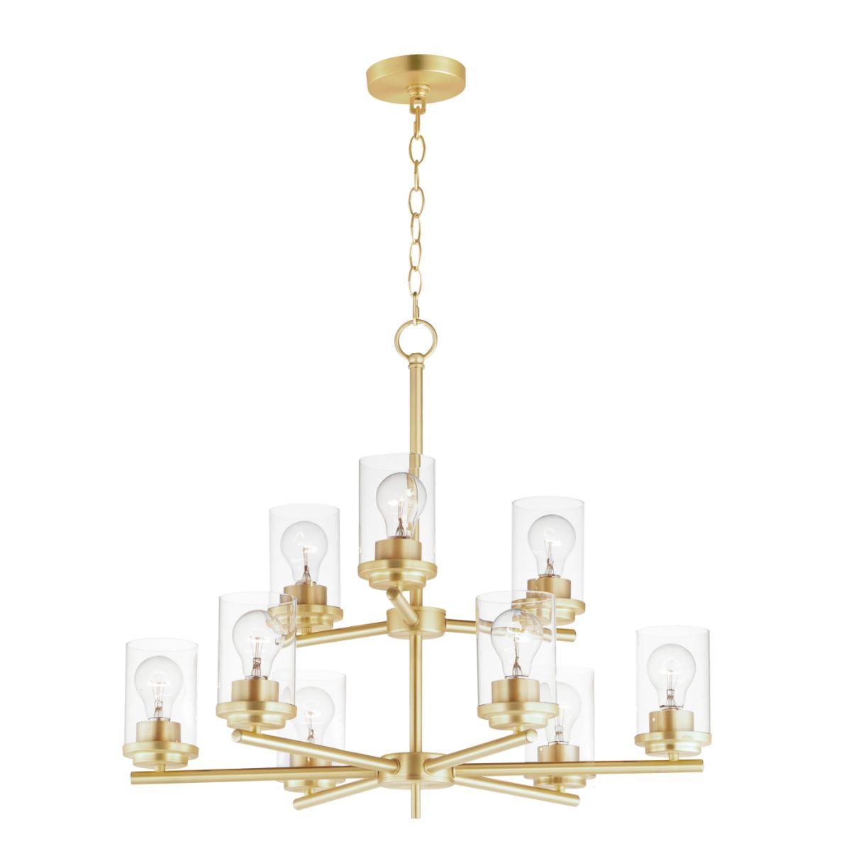 Corona 28 in. 9 Lights Chandelier with Clear Glass