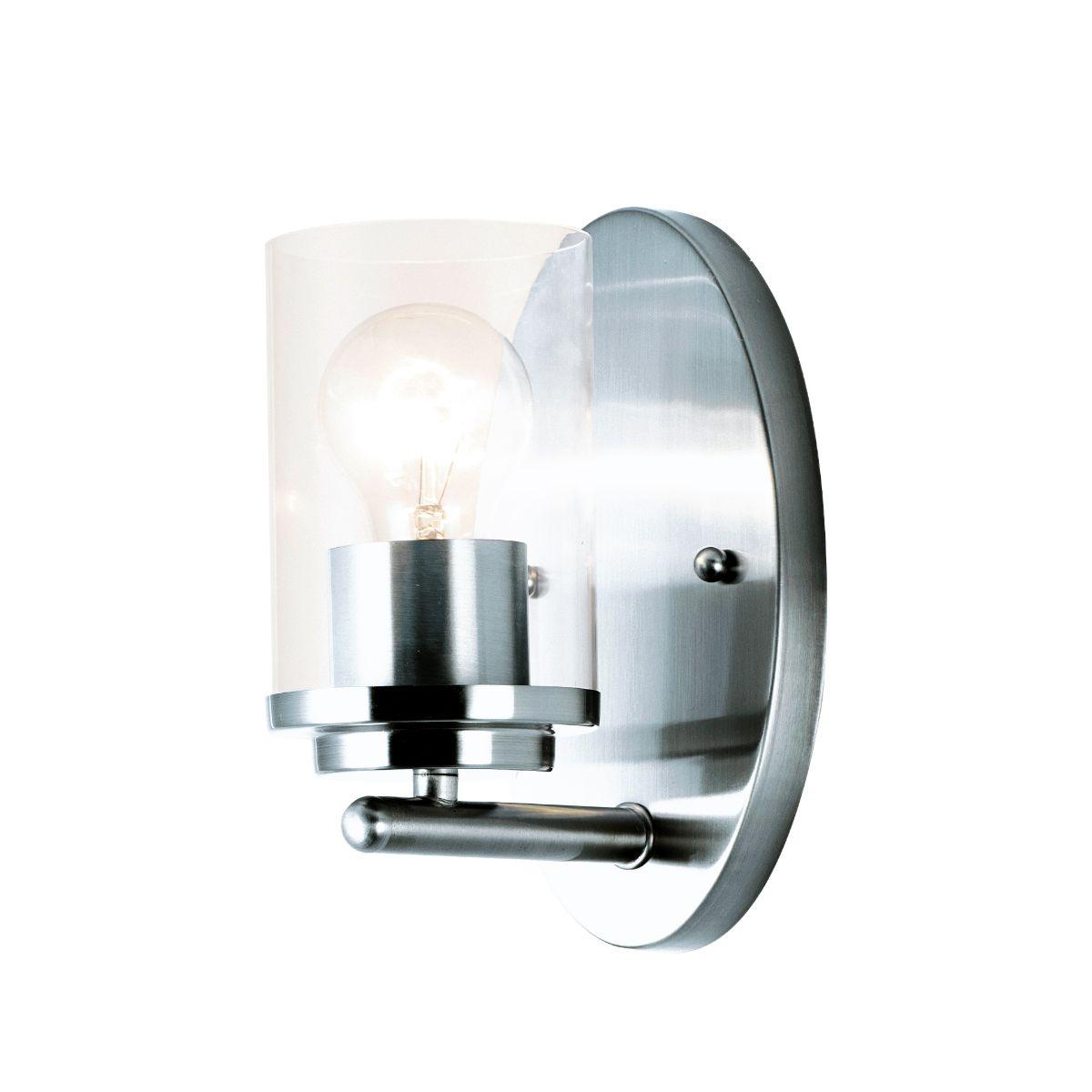 Corona 8 in. Armed Sconce with Clear Glass