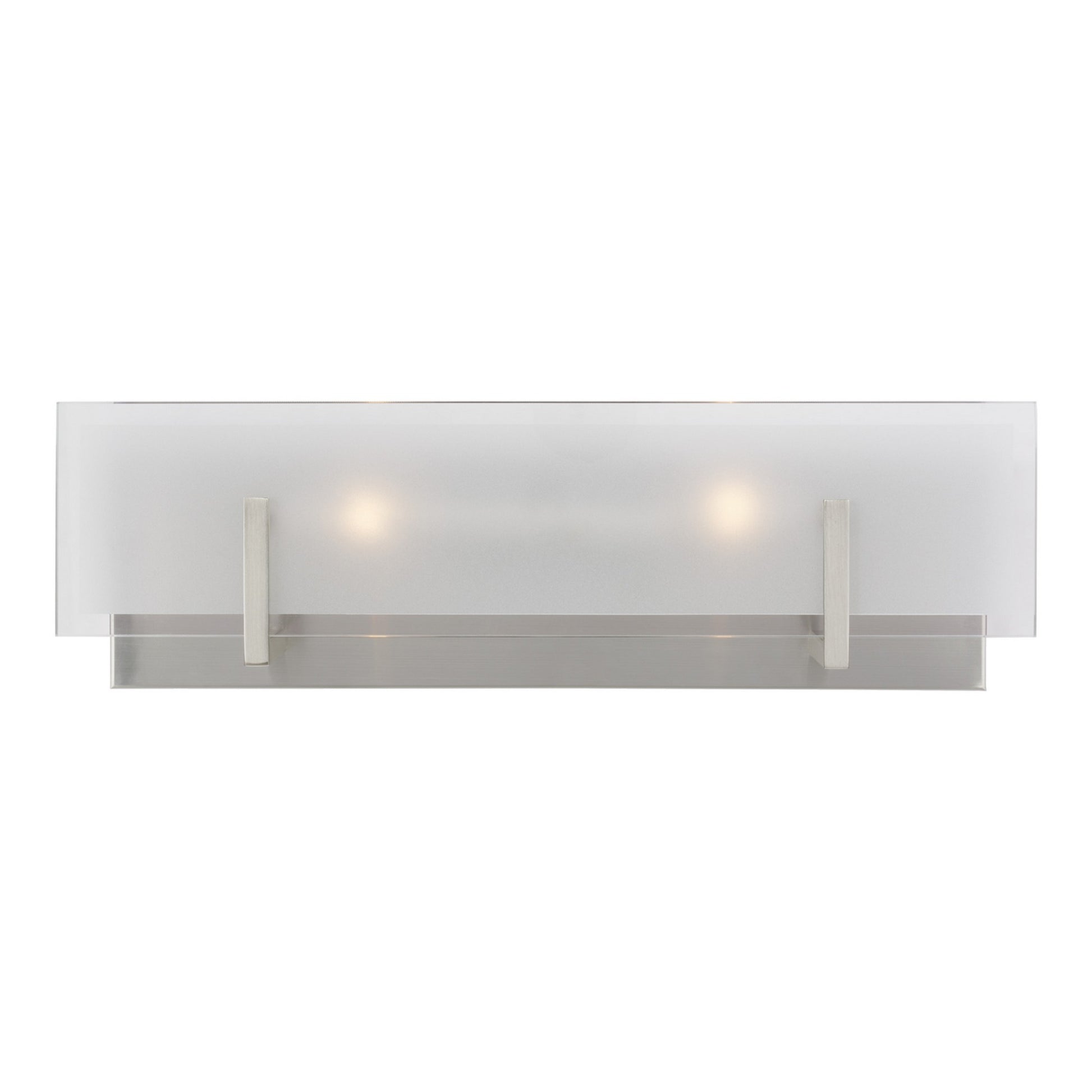 Syll 18" 2-Light Bathroom Vanity, Brushed Nickel Finish - Bees Lighting