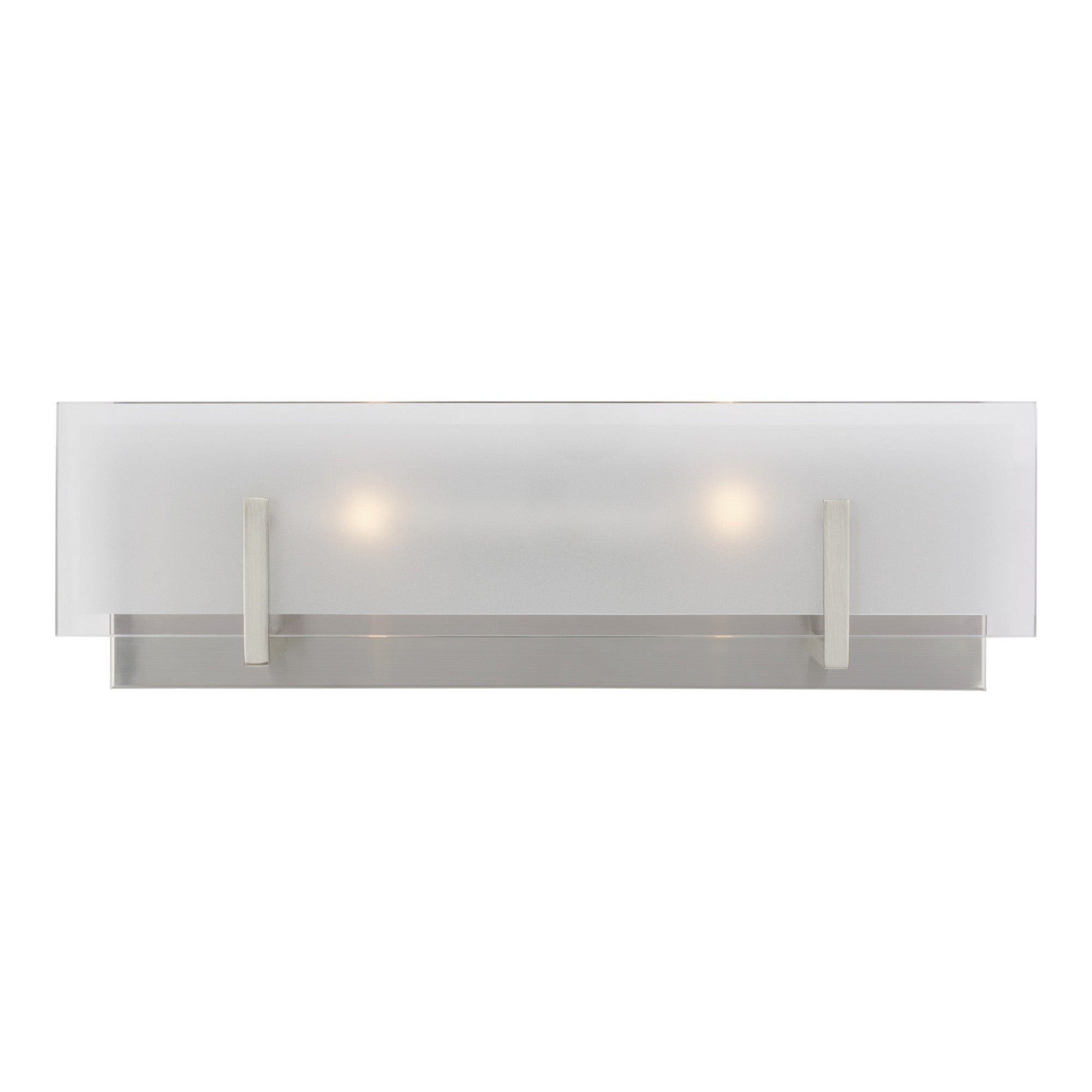 Syll 18" 2-Light Bathroom Vanity, Brushed Nickel Finish - Bees Lighting
