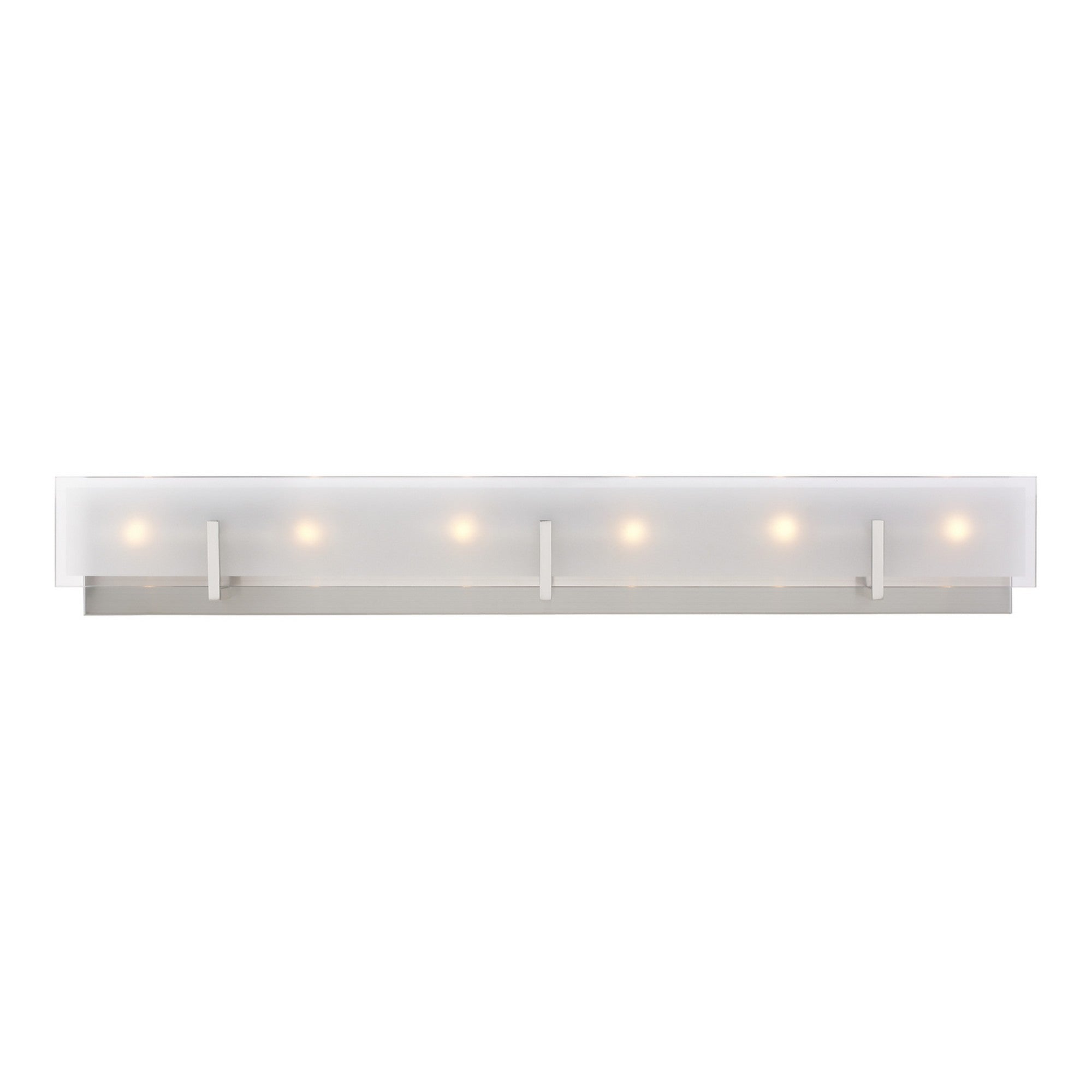 Syll 38" 6-Light Bathroom Vanity, Brushed Nickel Finish - Bees Lighting