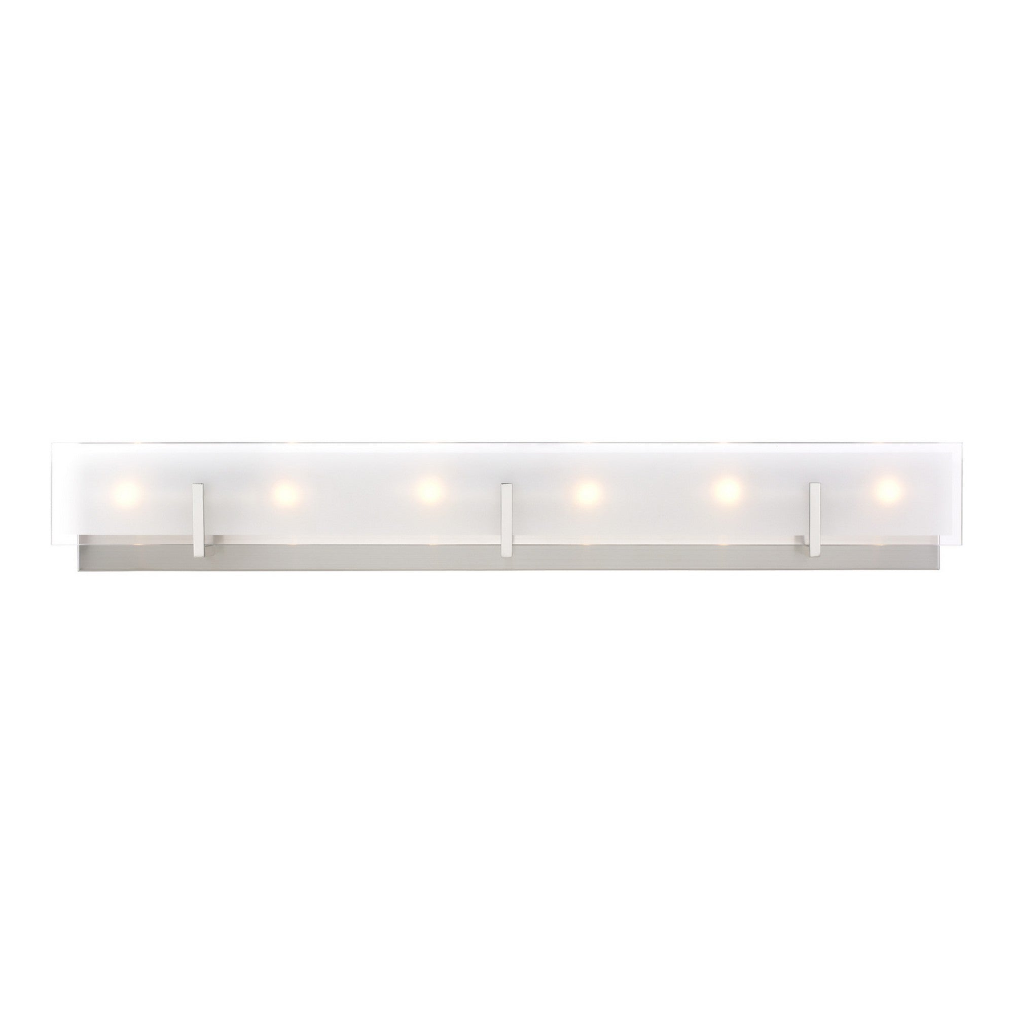 Syll 38" 6-Light LED Bathroom Vanity, Brushed Nickel Finish - Bees Lighting