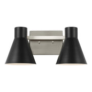 Towner 16" 2-Light Bathroom Vanity, Brushed Nickel Finish - Bees Lighting