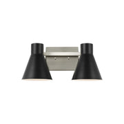 Towner 16" 2-Light LED Bathroom Vanity, Brushed Nickel Finish - Bees Lighting