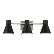 Towner 26" 3-Light Bathroom Vanity, Brushed Nickel Finish - Bees Lighting