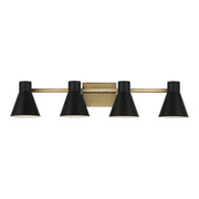 Towner 35" 4-Light Bathroom Vanity, Satin Brass Finish - Bees Lighting