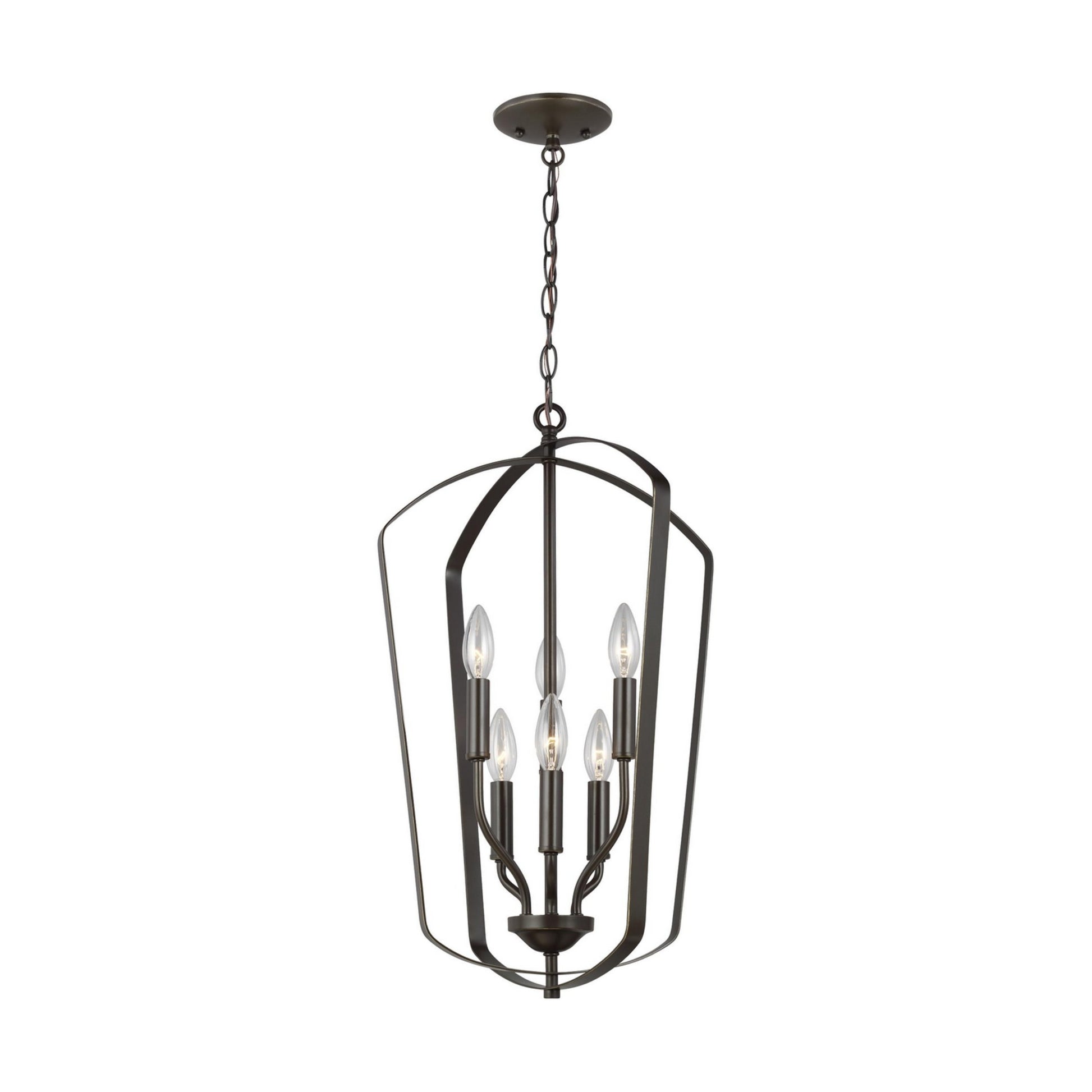 Romee 15" Medium 6-Light LED Lantern, Bronze Finish - Bees Lighting