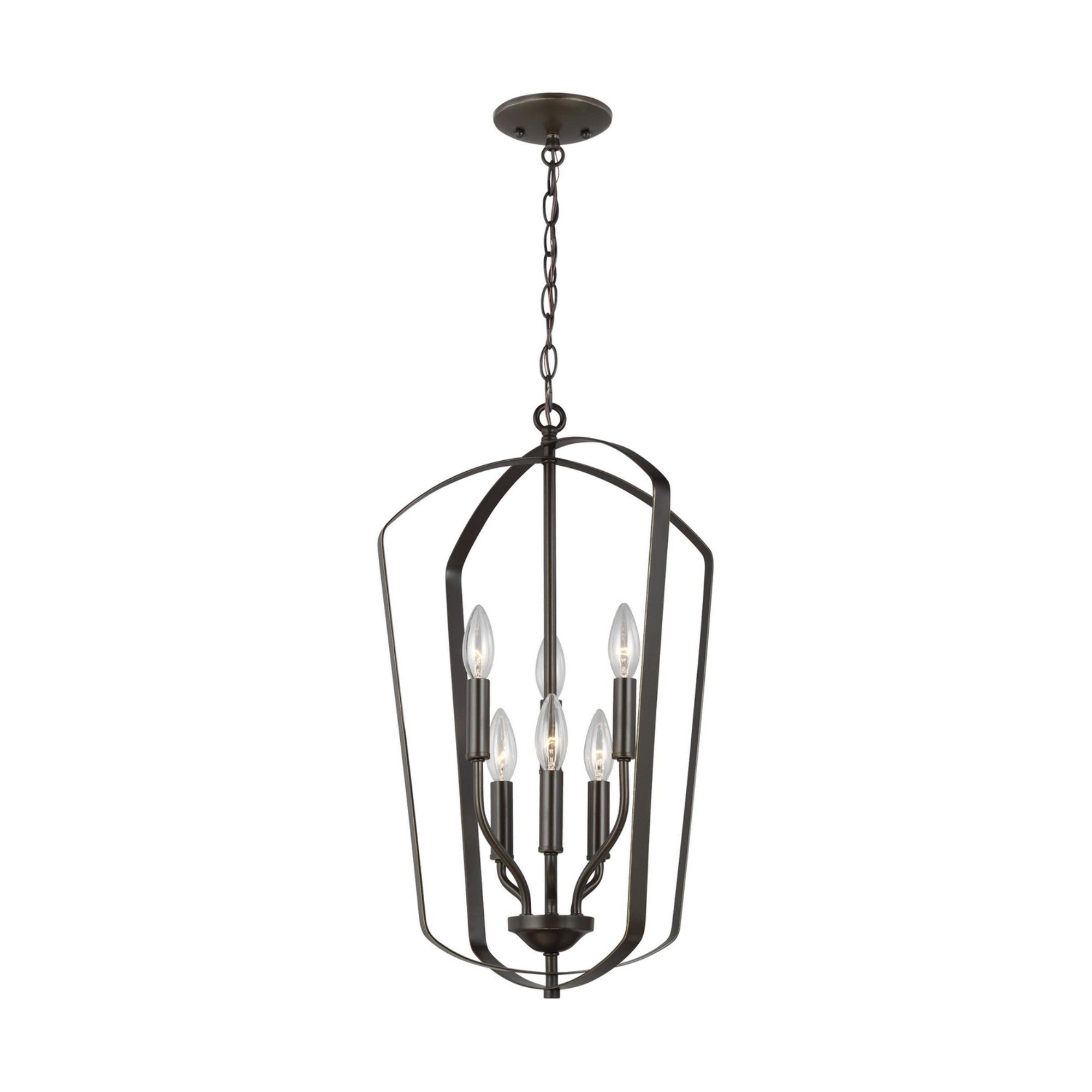 Romee 15" Medium 6-Light LED Lantern, Bronze Finish - Bees Lighting