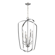 Romee 18" Large 8-Light Lantern, Chrome Finish - Bees Lighting