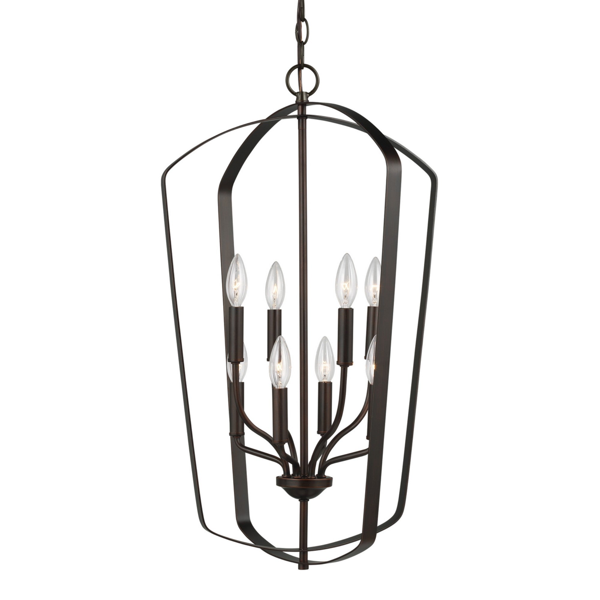 Romee 18" Large 8-Light Lantern, Bronze Finish - Bees Lighting