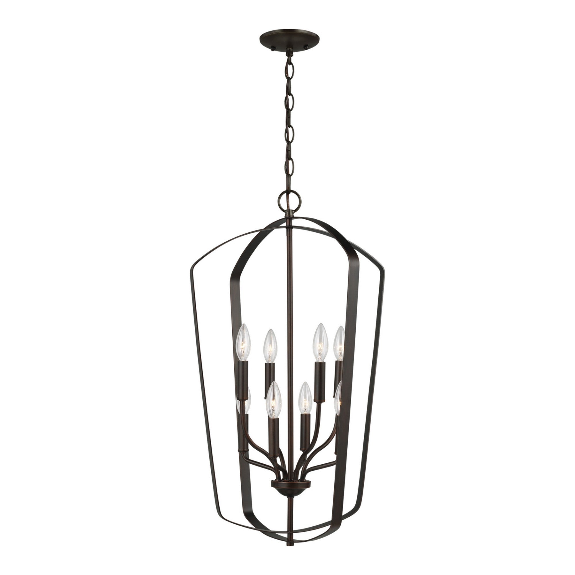 Romee 18" Large 8-Light Lantern, Bronze Finish - Bees Lighting