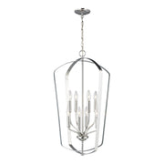 Romee 18" Large 8-Light Lantern, Brushed Nickel Finish - Bees Lighting