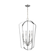 Romee 18" Large 8-Light LED Lantern, Chrome Finish - Bees Lighting