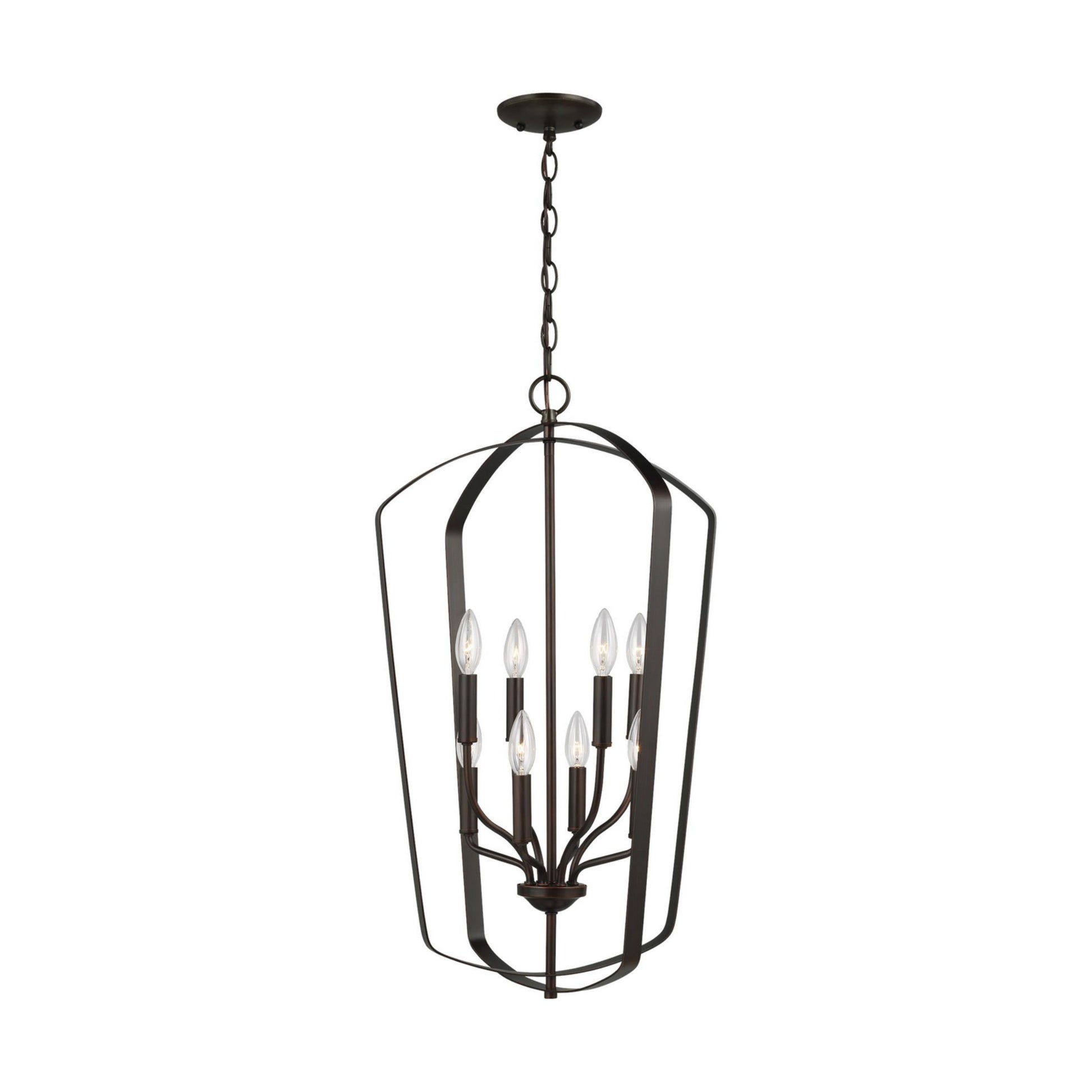 Romee 18" Large 8-Light LED Lantern, Bronze Finish - Bees Lighting