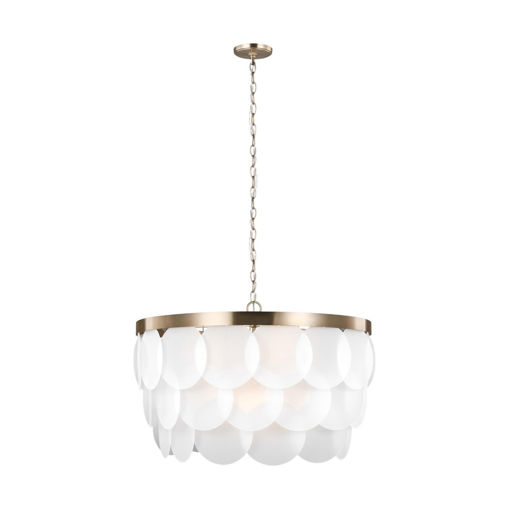 Mellita 30" 8-Light LED Pendant, Satin Brass Finish - Bees Lighting