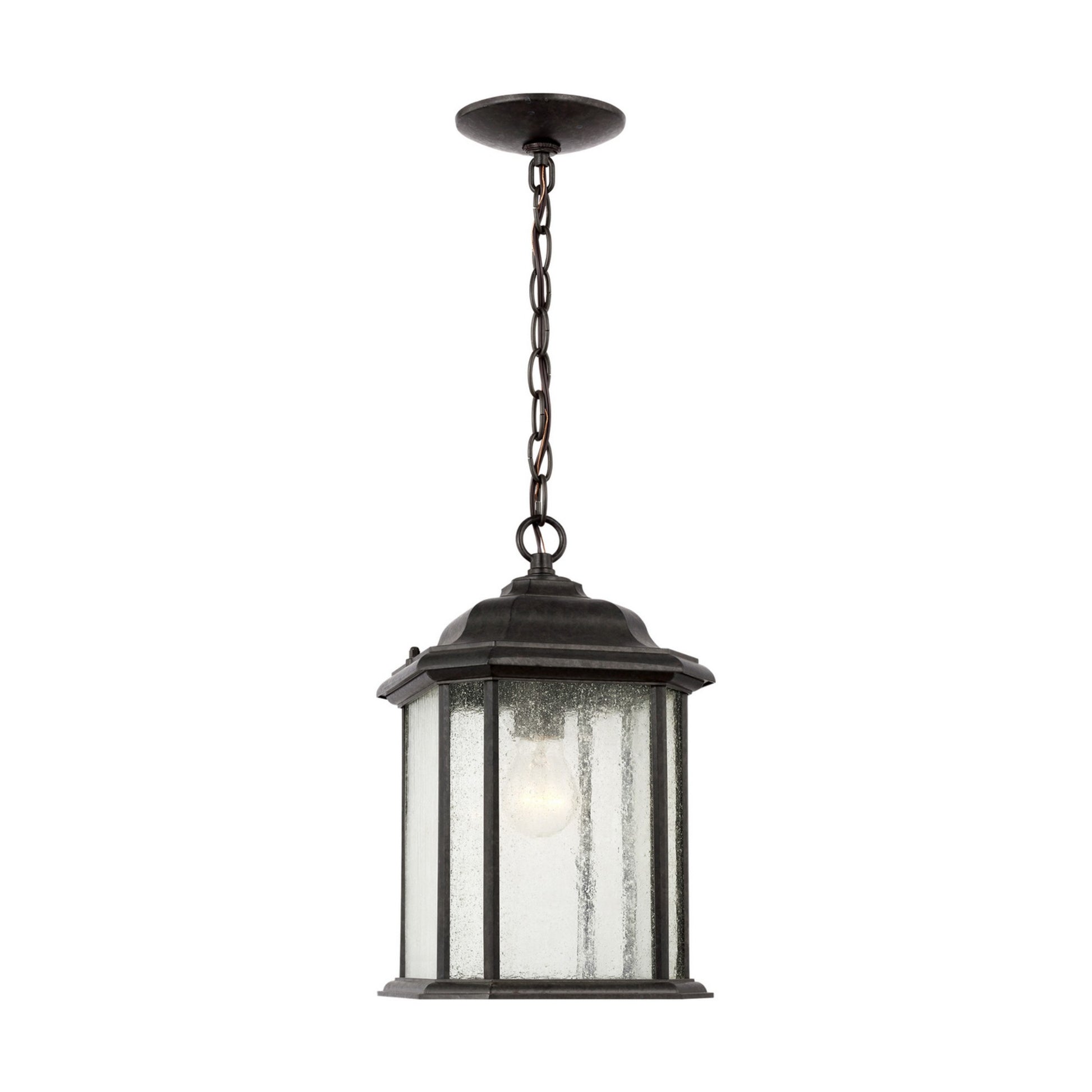 Kent 15" Outdoor Pendant, Oxford Bronze Finish with Clear Seeded Glass - Bees Lighting