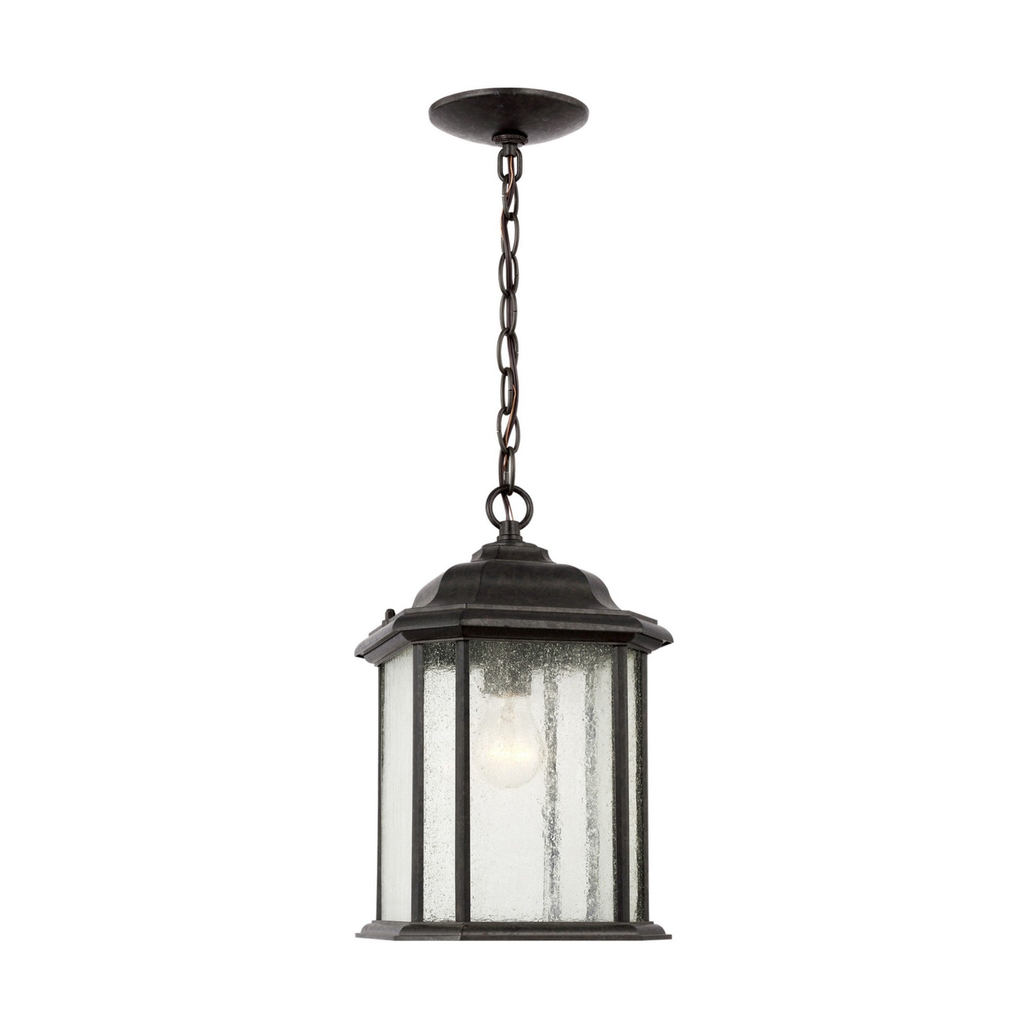 Kent 15" Outdoor Pendant, Oxford Bronze Finish with Clear Seeded Glass - Bees Lighting
