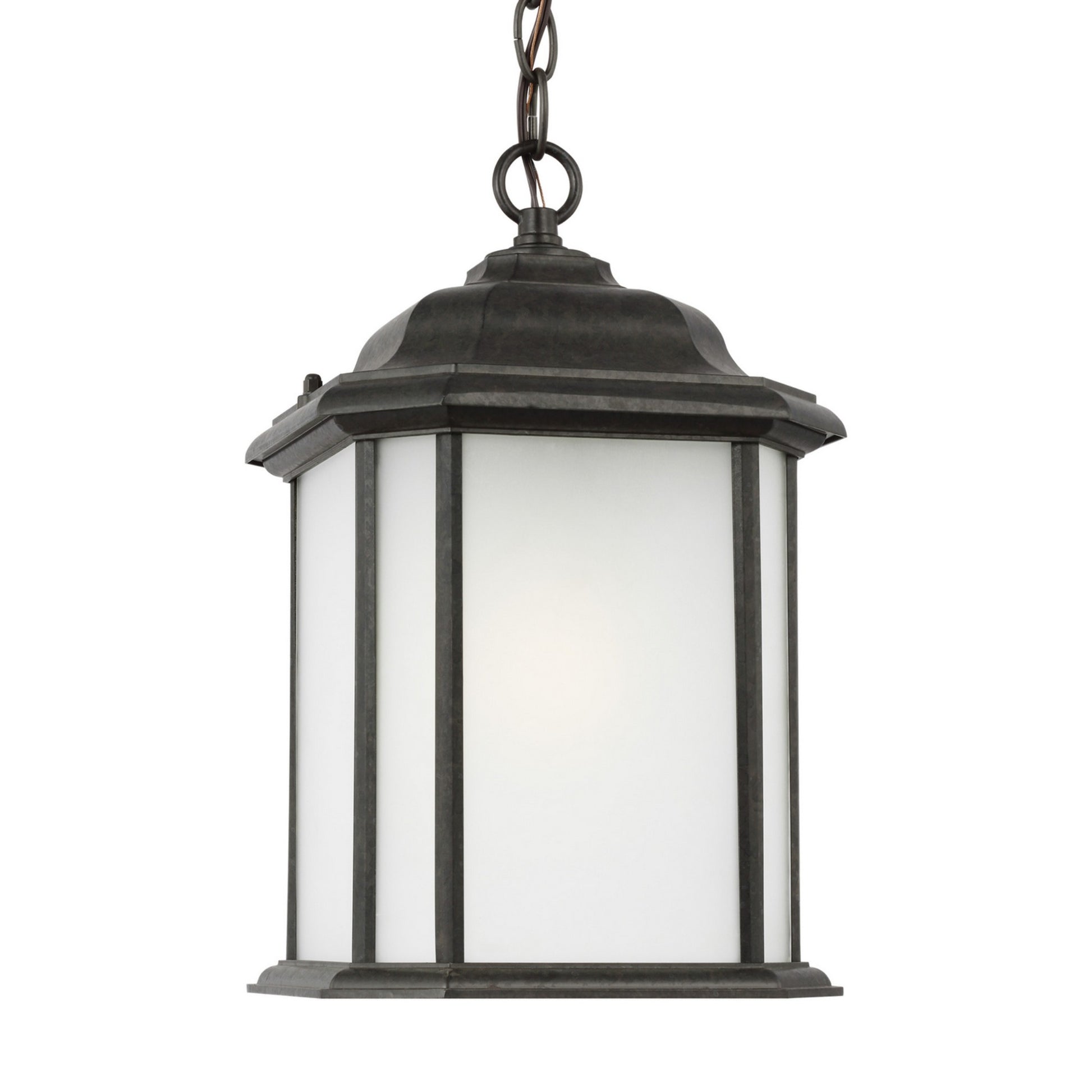 Kent 15" Outdoor Pendant, Oxford Bronze Finish with Satin Etched Glass - Bees Lighting