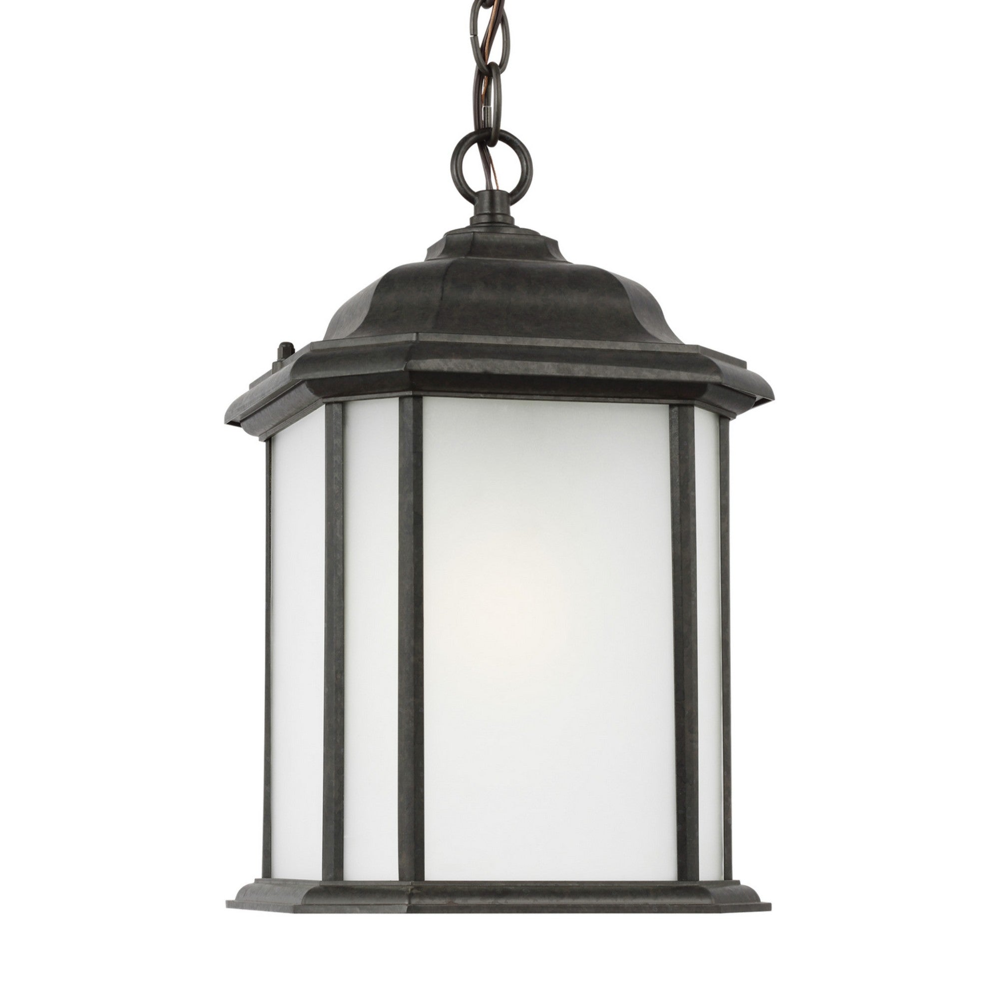 Kent 15" Outdoor Pendant, Oxford Bronze Finish with Satin Etched Glass - Bees Lighting