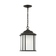 Kent 15" Outdoor Pendant, Oxford Bronze Finish with Satin Etched Glass - Bees Lighting