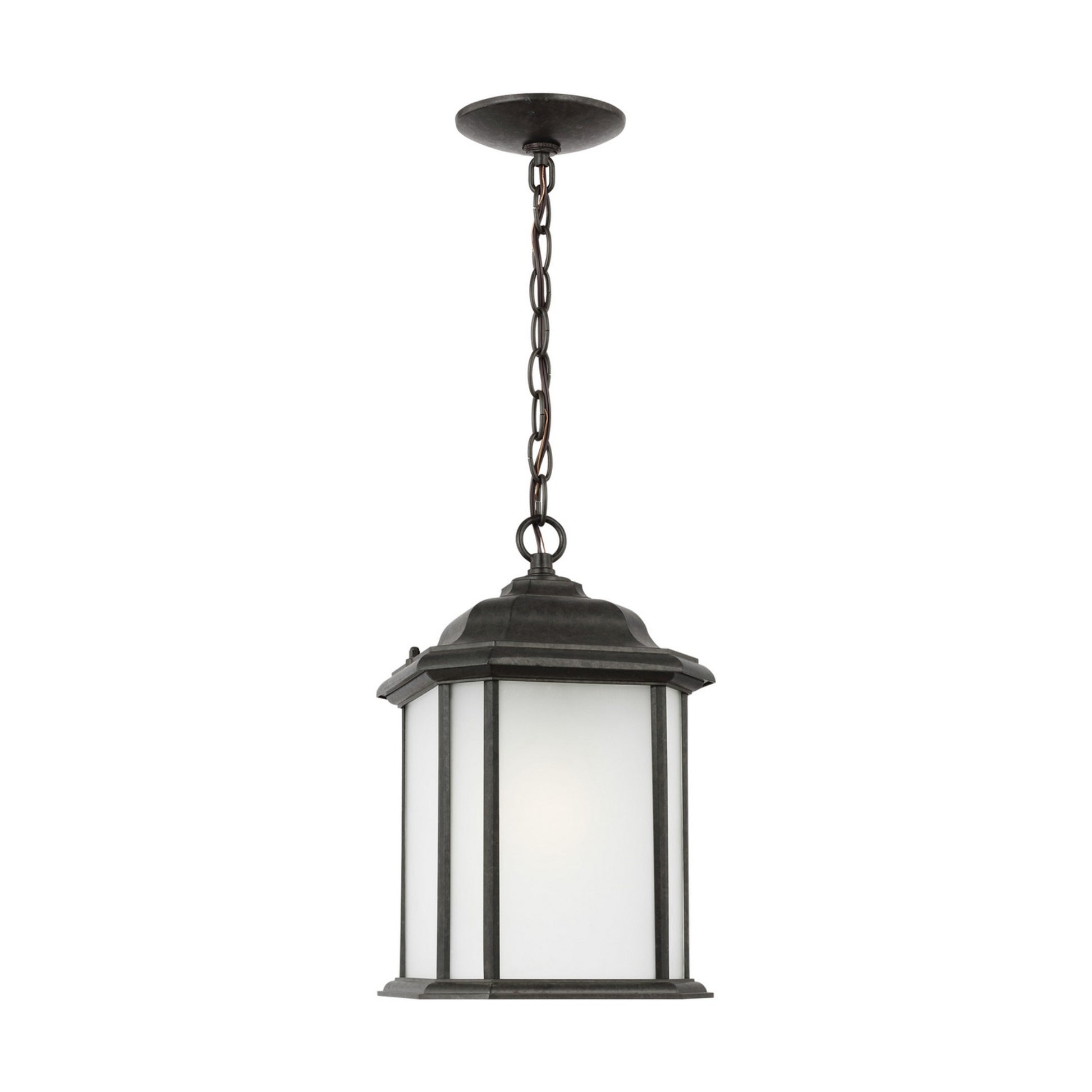 Kent 15" Outdoor Pendant, Oxford Bronze Finish with Satin Etched Glass - Bees Lighting