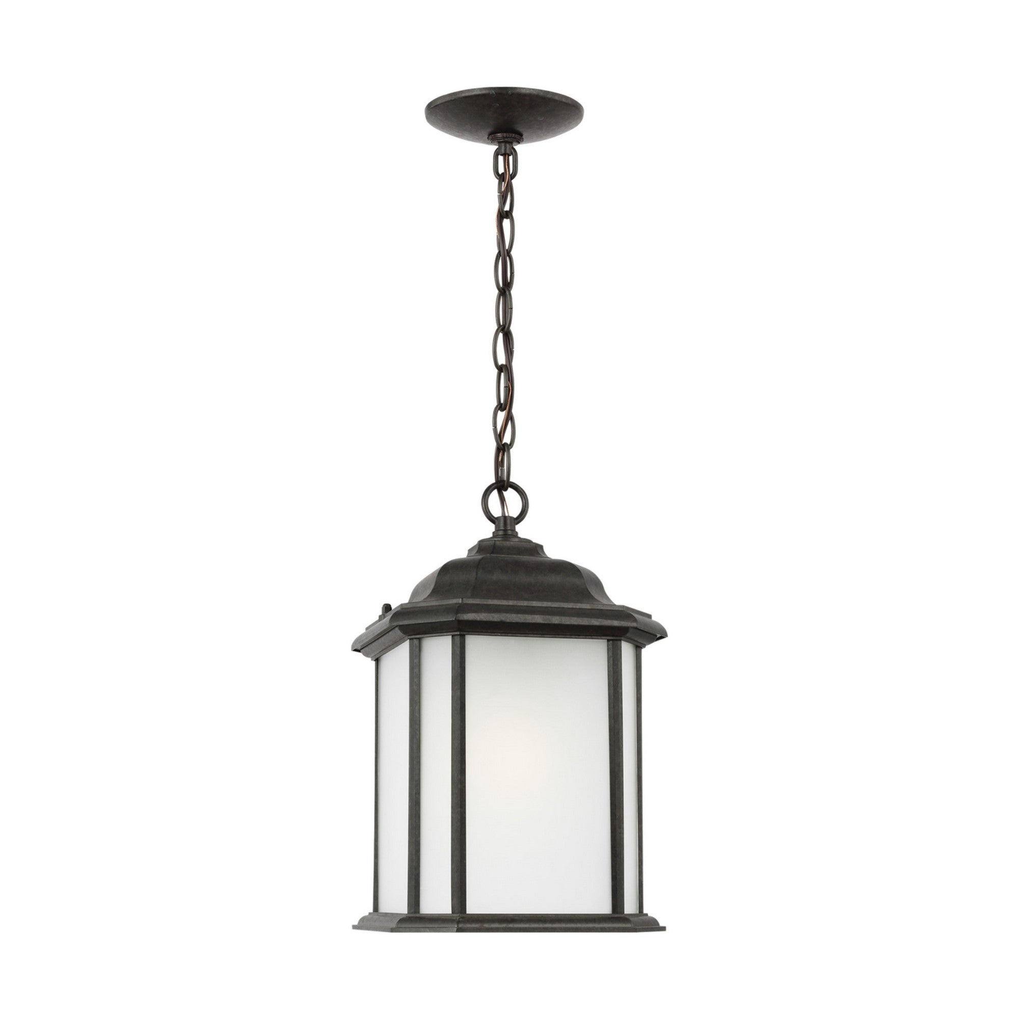 Kent 15" Outdoor Pendant, Oxford Bronze Finish with Satin Etched Glass - Bees Lighting