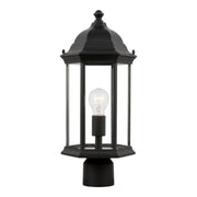 Sevier 18" Medium Outdoor Post Lantern, Black Finish with Clear Glass - Bees Lighting