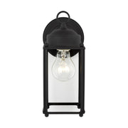 New Castle 10" Large Outdoor Wall Lantern, Black Finish with Clear Glass - Bees Lighting