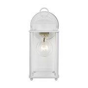 New Castle 10" Large Outdoor Wall Lantern, White Finish with Clear Glass - Bees Lighting