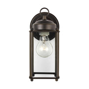 New Castle 10" Large Outdoor Wall Lantern, Antique Bronze Finish with Clear Glass - Bees Lighting