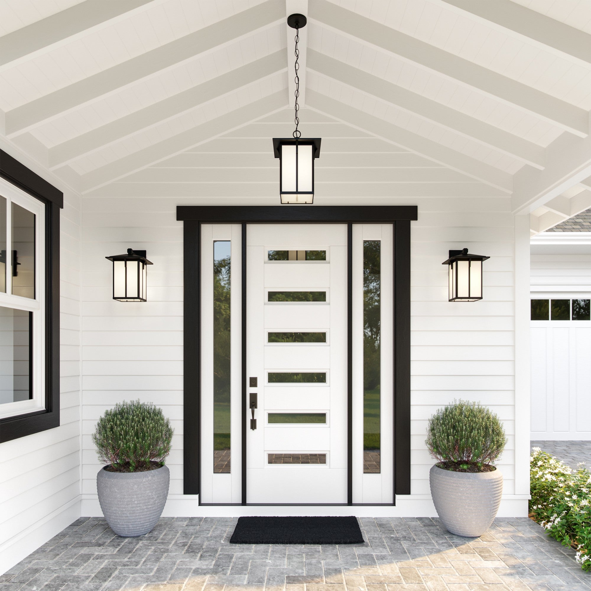 Tomek 14" Medium Outdoor Wall Lantern, Black Finish - Bees Lighting