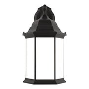 Sevier 23" X-Large Downlight Outdoor Wall Lantern, Black Finish with Satin Etched Glass - Bees Lighting