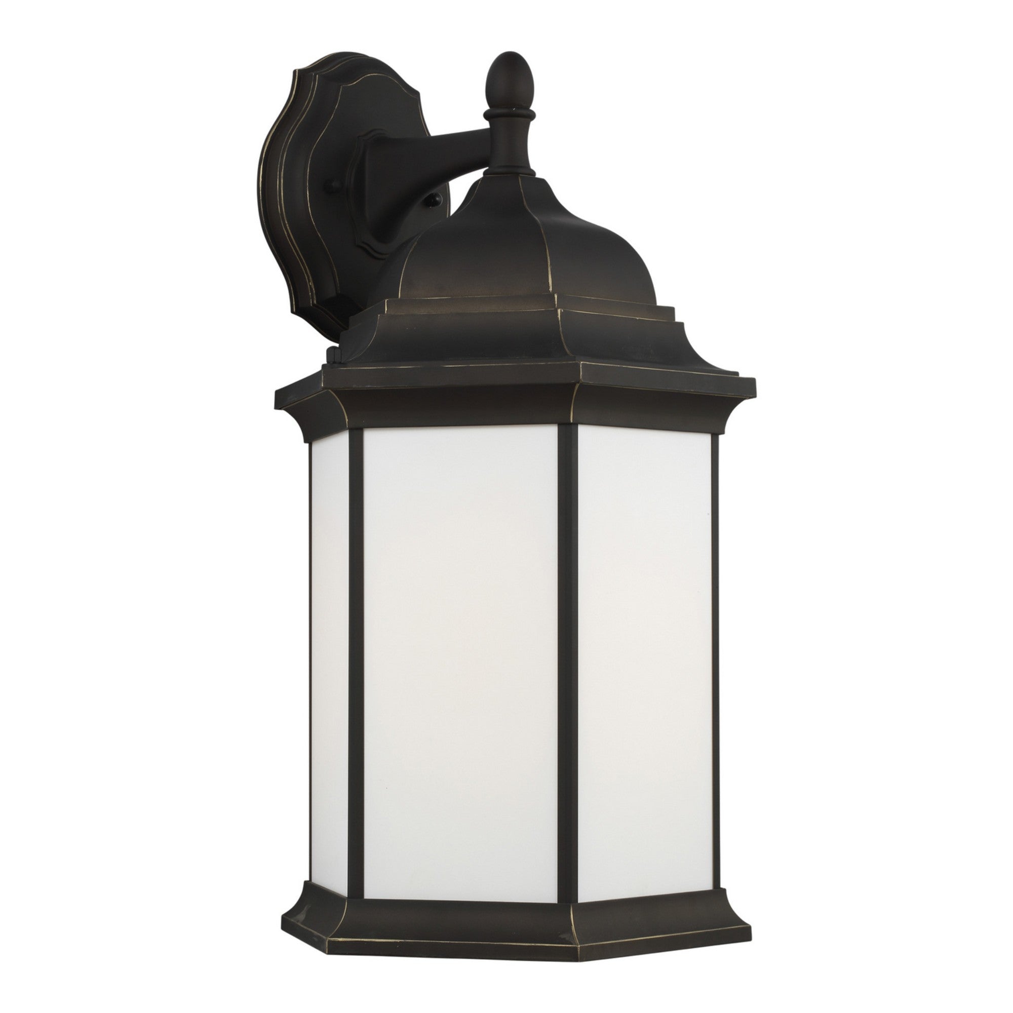 Sevier 23" X-Large Downlight Outdoor Wall Lantern, Antique Bronze Finish with Satin Etched Glass - Bees Lighting