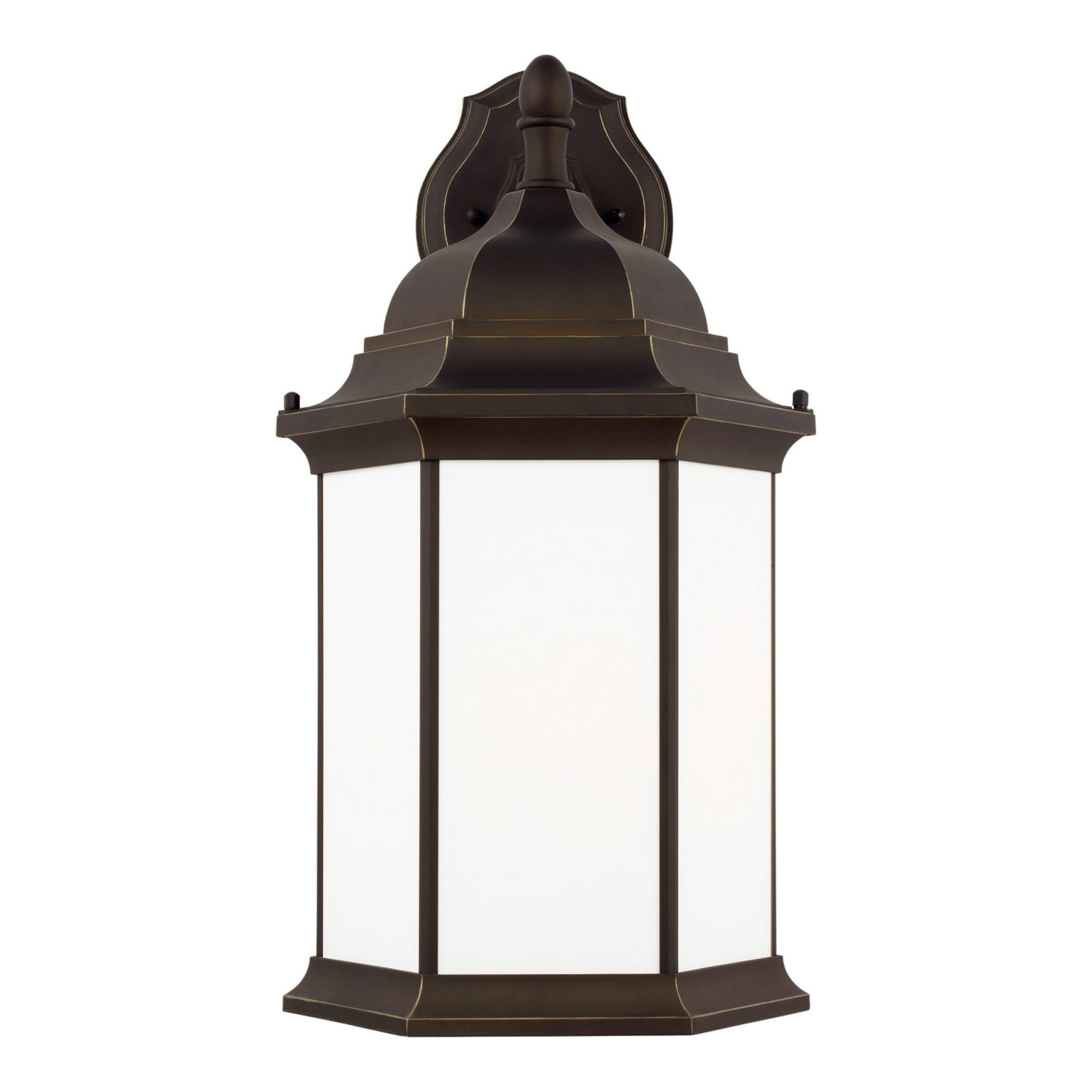 Sevier 23" X-Large Downlight Outdoor Wall Lantern, Antique Bronze Finish with Satin Etched Glass - Bees Lighting