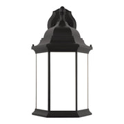 Sevier 23" LED X-Large Downlight Outdoor Wall Lantern, Black Finish with Satin Etched Glass - Bees Lighting