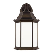 Sevier 23" LED X-Large Downlight Outdoor Wall Lantern, Antique Bronze Finish with Satin Etched Glass - Bees Lighting