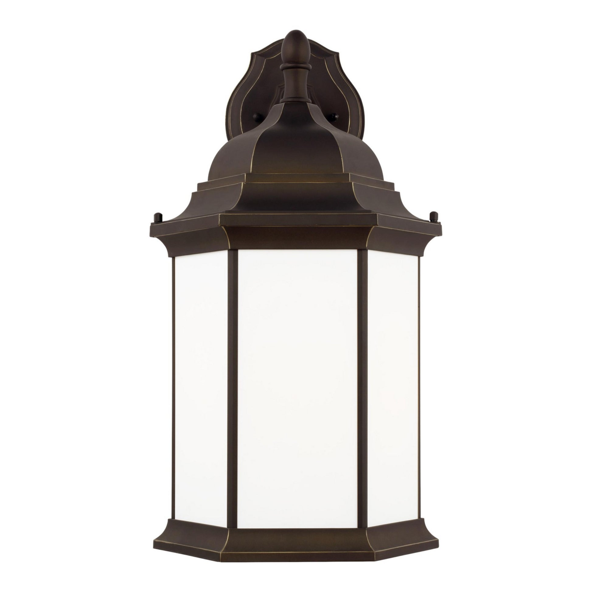 Sevier 23" LED X-Large Downlight Outdoor Wall Lantern, Antique Bronze Finish with Satin Etched Glass - Bees Lighting