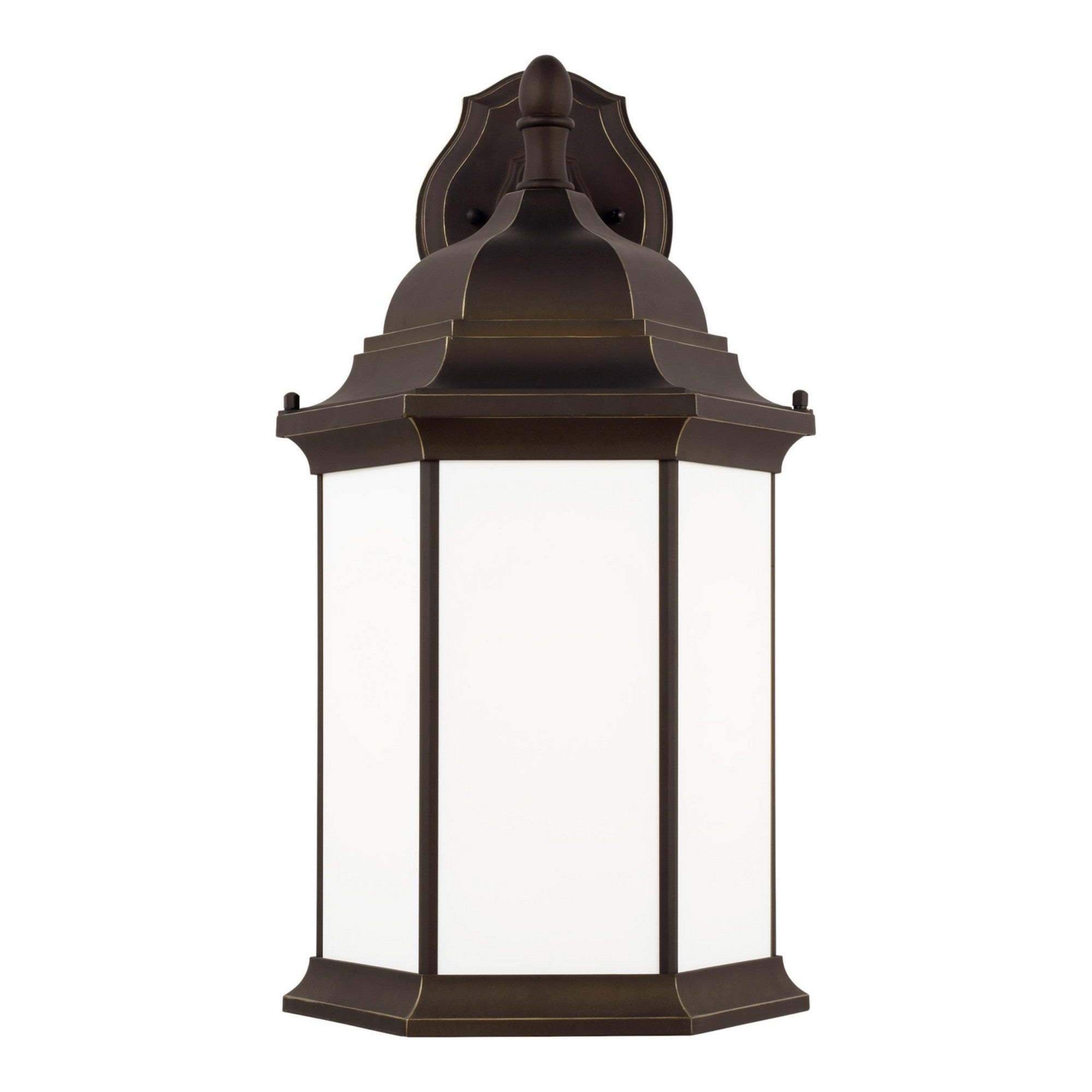Sevier 23" LED X-Large Downlight Outdoor Wall Lantern, Antique Bronze Finish with Satin Etched Glass - Bees Lighting