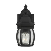Wynfield 11" Small Outdoor Wall Lantern, Black Finish with Clear Glass - Bees Lighting