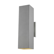 Pohl 19" Large 2-Light Outdoor Wall Lantern, Painted Brushed Nickel Finish - Bees Lighting