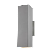 Pohl 19" Large 2-Light LED Outdoor Wall Lantern, Painted Brushed Nickel Finish - Bees Lighting