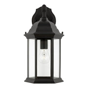Sevier 16" Medium Downlight Outdoor Wall Lantern, Black Finish with Clear Glass - Bees Lighting